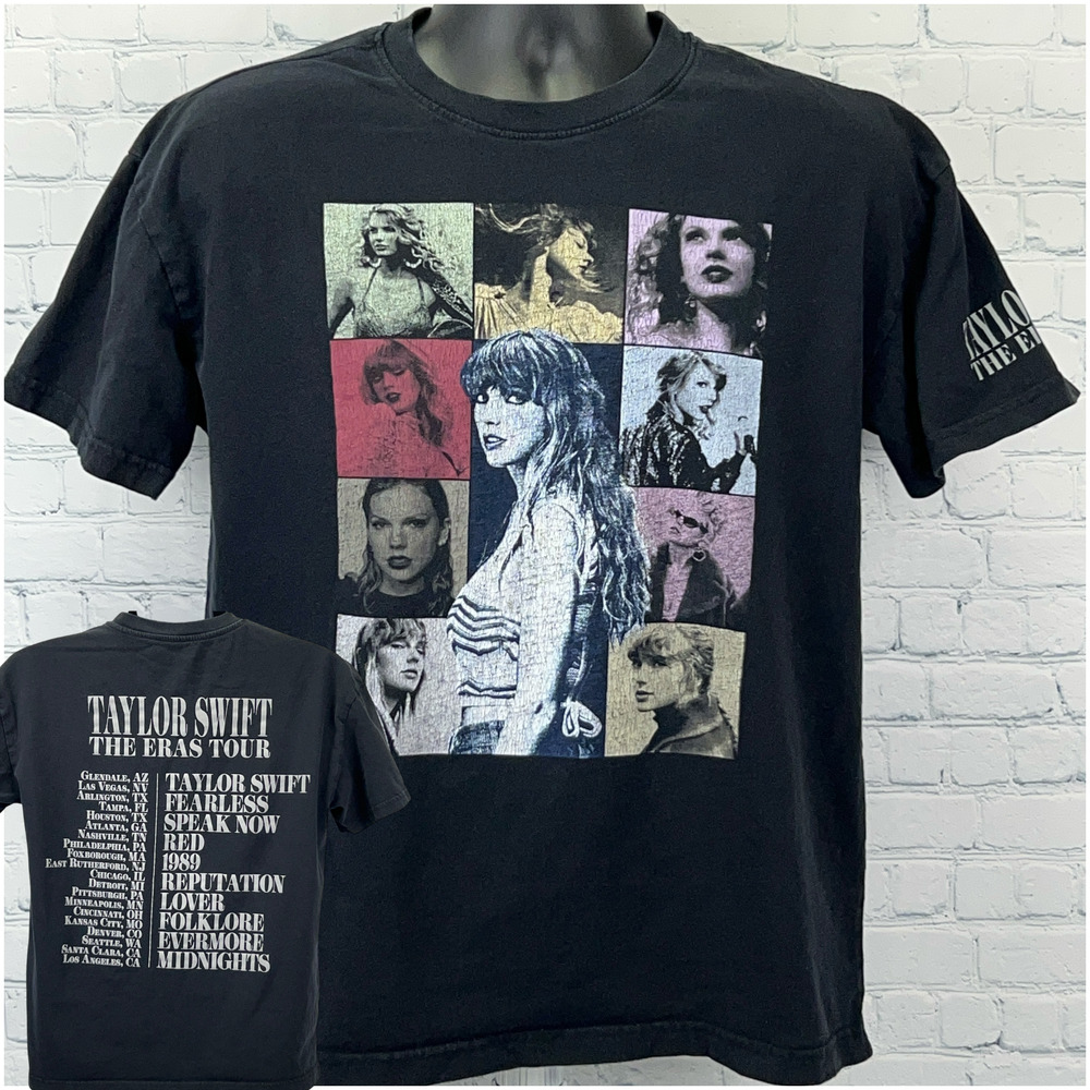 Taylor Swift The Eras Tour T Shirt Concert Short Sleeve Official Black S Small
